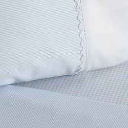 Κουβρ/λι Κούνιας Με Ασπροκέντημα 508 Carreau/Stripe Ciel