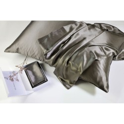 100% Mulberry Silk Μαξιλαροθήκη Dark Grey