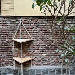 ΡΑΦΙ ΚΡΕΜΑΣΤΟ (VILLAGE 2)MACRAME ΔΙΑΣΤΑΣΕΙΣ.40*76ΕΚ. ΥΛΙΚΟ. ΒΑΜΒΑΚΙ ΞΥΛΟ