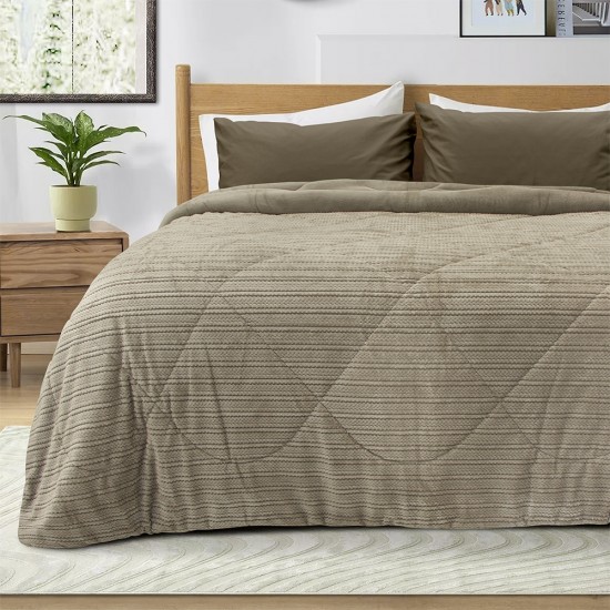LINO ΚΟΥΒΕΡΤΟΠΑΠΛΩΜΑ STACY TAUPE 220X240 LINO ΚΟΥΒΕΡΤΟΠΑΠΛΩΜΑ STACY TAUPE 220X240