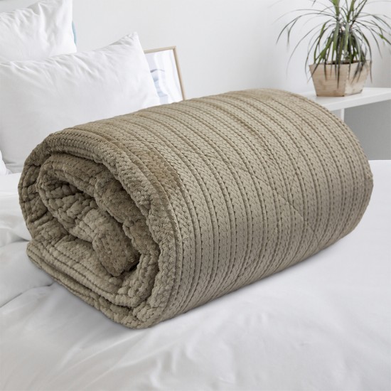 LINO ΚΟΥΒΕΡΤΟΠΑΠΛΩΜΑ STACY TAUPE 220X240 LINO ΚΟΥΒΕΡΤΟΠΑΠΛΩΜΑ STACY TAUPE 220X240