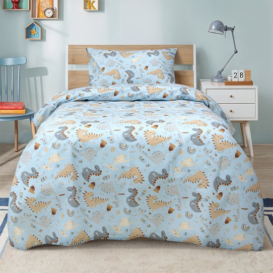 LINO Παιδικό Πάπλωμα (160x240) Jurrasic Nap Πετρόλ