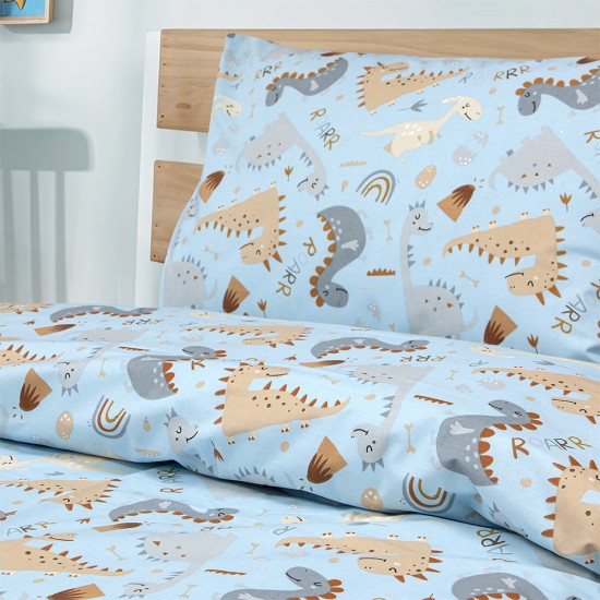 LINO Παιδικό Πάπλωμα (160x240) Jurrasic Nap Πετρόλ