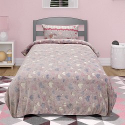 LINO ΚΟΥΒΕΡΤΑ FLEECE ΦΩΣΦΟΡΙΖΕ HERZ PINK 160X220