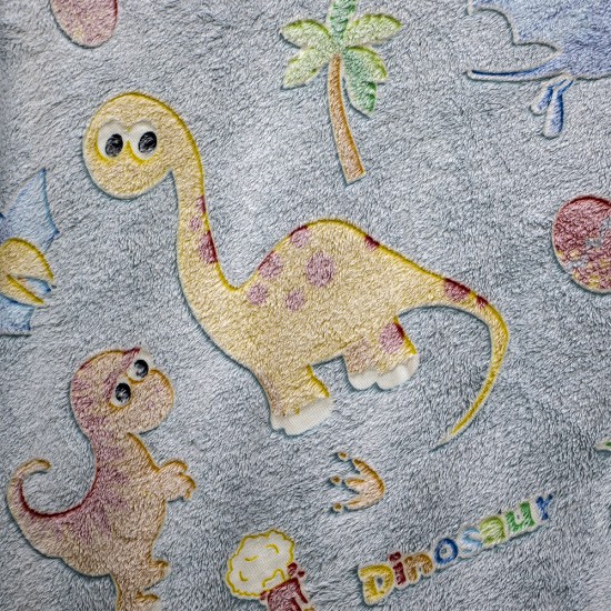 LINO ΚΟΥΒΕΡΤΑ FLEECE ΦΩΣΦΟΡΙΖΕ VOLCANO GREY-CIEL 160X220