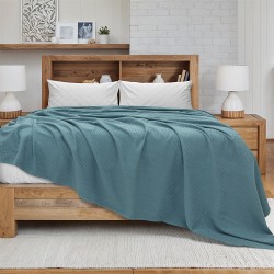 LINO Κουβέρτα Ημίδιπλη (170x240) Πικέ Cocoon Πετρόλ