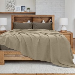 LINO Κουβέρτα King size (240x260) Πικέ Cocoon Μόκα