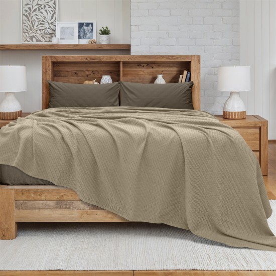 LINO Κουβέρτα King size (240x260) Πικέ Cocoon Μόκα