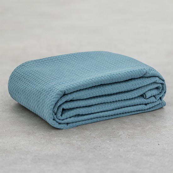 LINO Κουβέρτα King Size (240x260) Πικέ Cocoon Πετρόλ