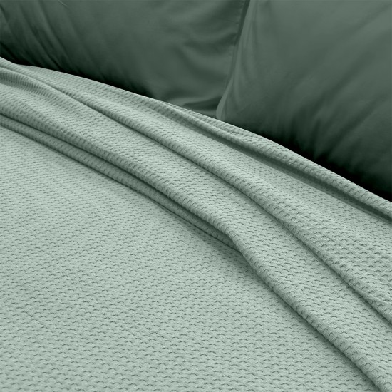 LINO Κουβέρτα King Size (240x260) Πικέ Cocoon Μέντα