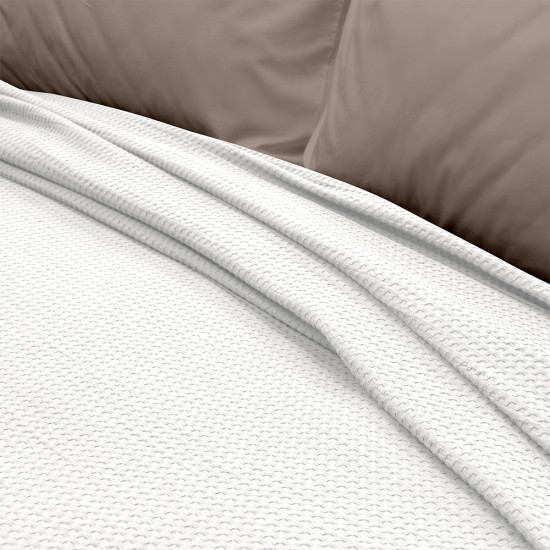 LINO Κουβέρτα Υπέρδιπλη (220x240) Πικέ Cocoon Λευκό