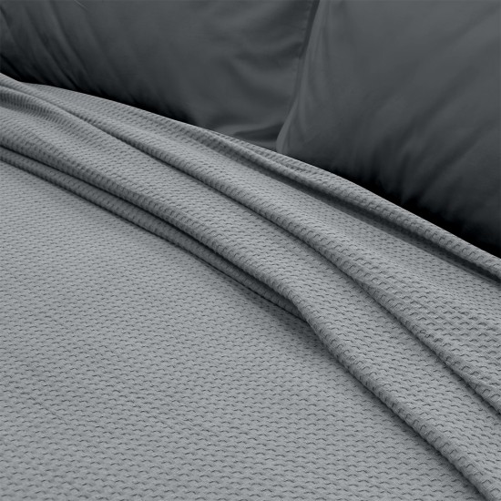 LINO Κουβέρτα Υπέρδιπλη (220x240) Πικέ Cocoon Γκρι