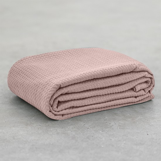 LINO Κουβέρτα Υπέρδιπλη (220x240) Πικέ Cocoon Ροζ