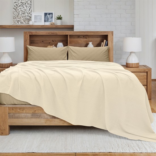 LINO Κουβέρτα Ημίδιπλη (170x240) Πικέ Cocoon Εκρού