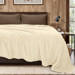 LINO Κουβέρτα Υπέρδιπλη (220x240) Fleece Napnest Εκρού