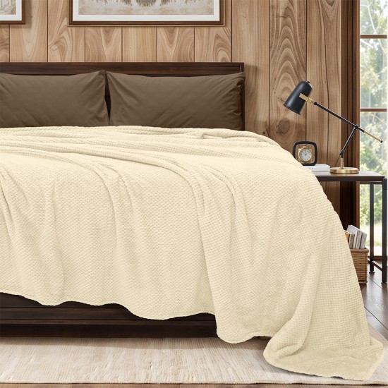 LINO Κουβέρτα Υπέρδιπλη (220x240) Fleece Napnest Εκρού