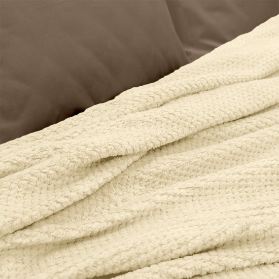 LINO Κουβέρτα Υπέρδιπλη (220x240) Fleece Napnest Εκρού