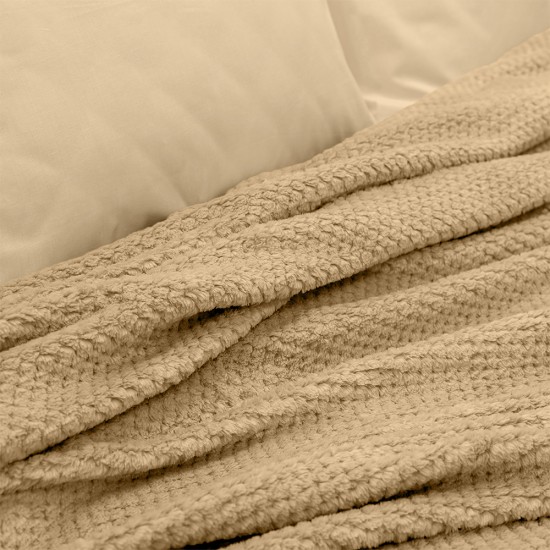 LINO Κουβέρτα Υπέρδιπλη (220x240) Fleece Napnest Μπεζ
