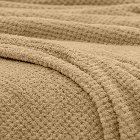 LINO Κουβέρτα Υπέρδιπλη (220x240) Fleece Napnest Μπεζ