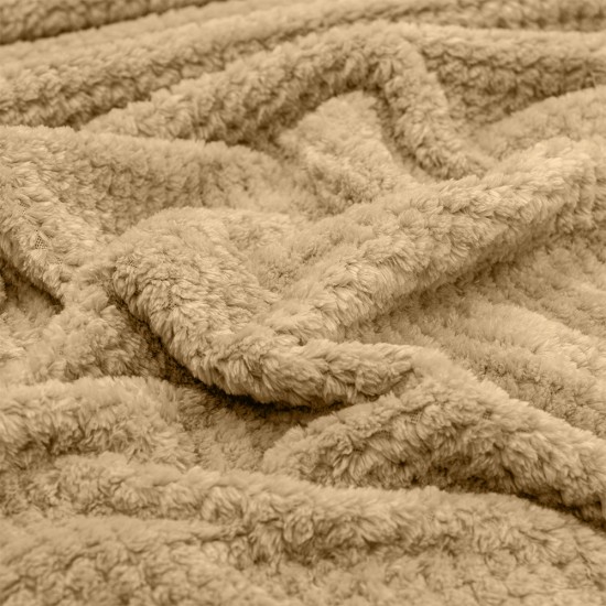LINO Κουβέρτα Υπέρδιπλη (220x240) Fleece Napnest Μπεζ
