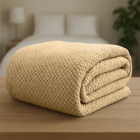 LINO Κουβέρτα Υπέρδιπλη (220x240) Fleece Napnest Μπεζ