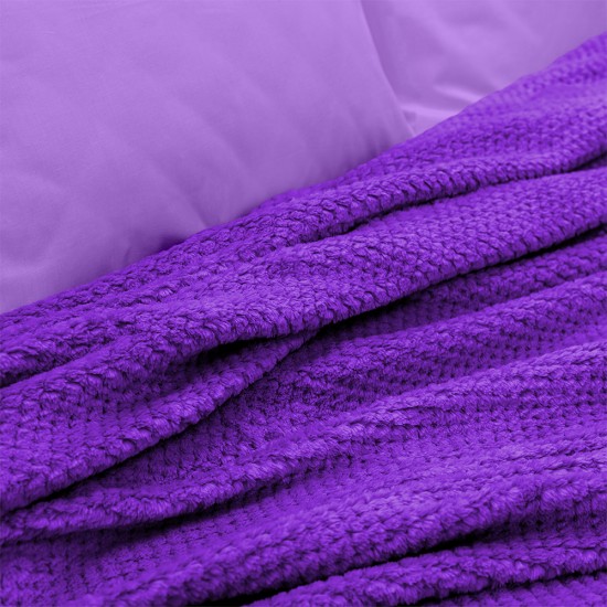 LINO Κουβέρτα Υπέρδιπλη (220x240) Fleece Napnest Μωβ