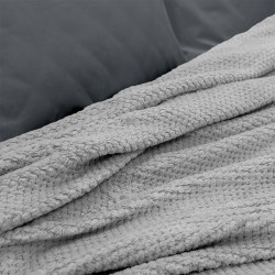 LINO Κουβέρτα Υπέρδιπλη (220x240) Fleece Napnest Ανοιχτό Γκρι