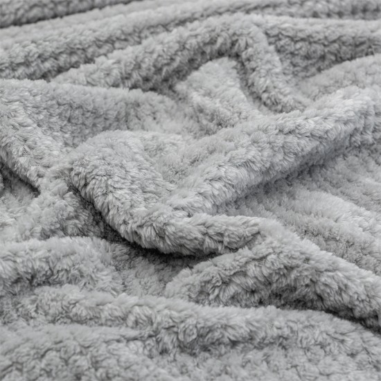 LINO Κουβέρτα Υπέρδιπλη (220x240) Fleece Napnest Ανοιχτό Γκρι
