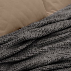 LINO Κουβέρτα Υπέρδιπλη (220x240) Fleece Napnest Σκούρο Γκρι