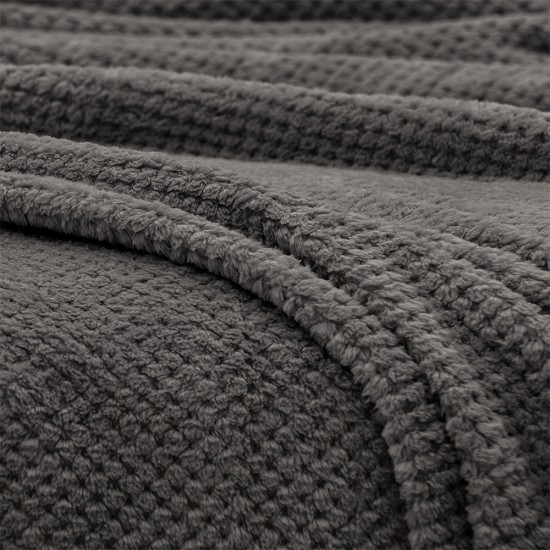 LINO Κουβέρτα Υπέρδιπλη (220x240) Fleece Napnest Σκούρο Γκρι