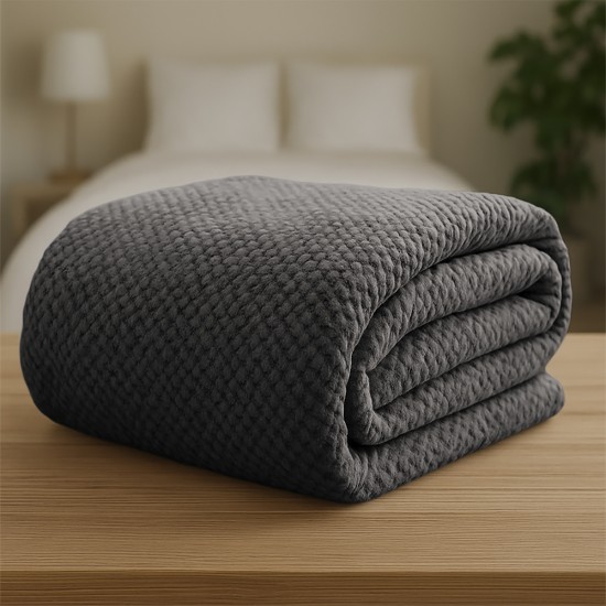 LINO Κουβέρτα Υπέρδιπλη (220x240) Fleece Napnest Σκούρο Γκρι