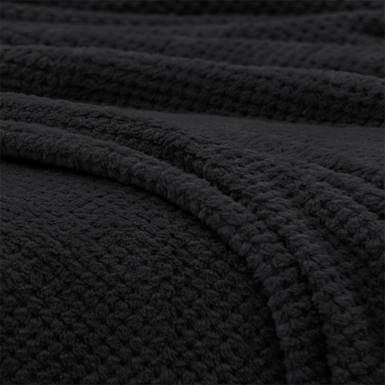 LINO Κουβέρτα Υπέρδιπλη (220x240) Fleece Napnest Μαύρο