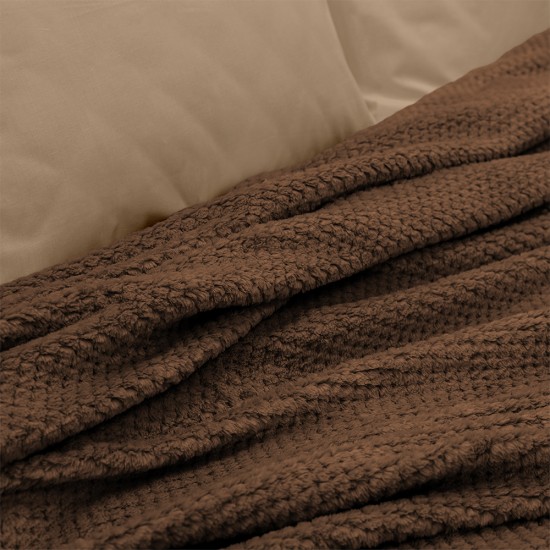 LINO Κουβέρτα Υπέρδιπλη(220x240) Fleece Napnest Καφέ