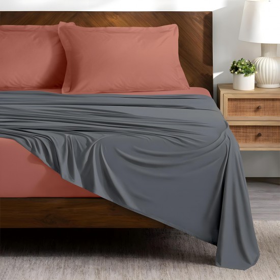 LINO ΣΕΤ ΣΕΝΤΟΝΙΑ DOBLE CORAL-GREY 240X260 LINO ΣΕΤ ΣΕΝΤΟΝΙΑ DOBLE CORAL-GREY 240X260