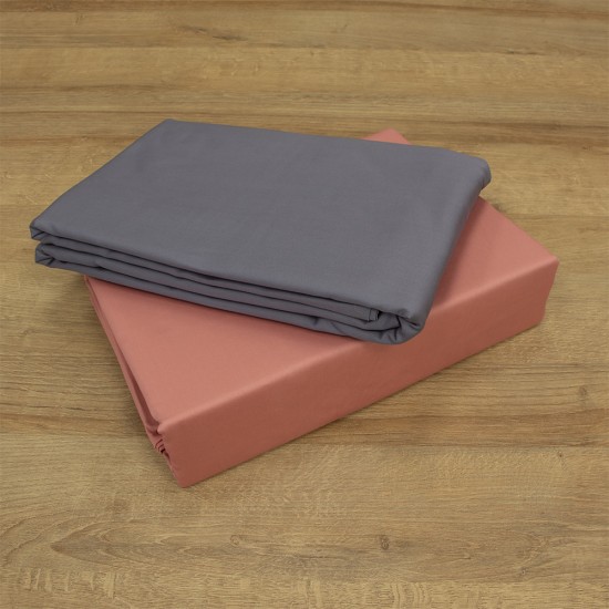 LINO ΣΕΤ ΣΕΝΤΟΝΙΑ DOBLE CORAL-GREY 240X260 LINO ΣΕΤ ΣΕΝΤΟΝΙΑ DOBLE CORAL-GREY 240X260
