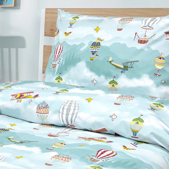 LINO Παιδικά Σετ Σεντόνια (170x260) Cloud Chasers Πετρόλ
