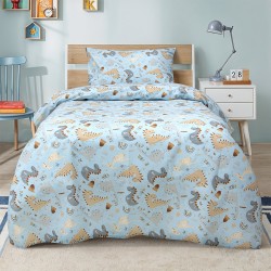 LINO Παιδικά Σετ Σεντόνια (170x260) Jurrasic Nap Πετρόλ