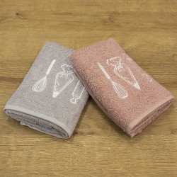 LINO ΣΕΤ ΠΕΤΣΕΤΕΣ MESTOLO PINK-GREY 2ΤΜΧ