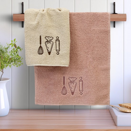 LINO ΣΕΤ ΠΕΤΣΕΤΕΣ MESTOLO BEIGE-PINK 2ΤΜΧ LINO ΣΕΤ ΠΕΤΣΕΤΕΣ MESTOLO BEIGE-PINK 2ΤΜΧ