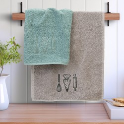 LINO ΣΕΤ ΠΕΤΣΕΤΕΣ MESTOLO GREY-MINT 2ΤΜΧ