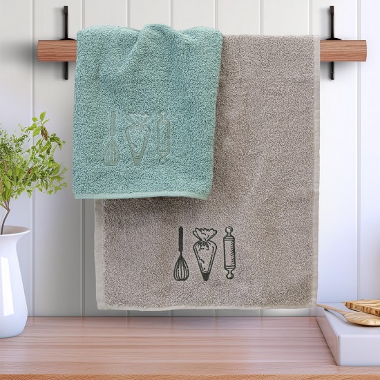 LINO ΣΕΤ ΠΕΤΣΕΤΕΣ MESTOLO GREY-MINT 2ΤΜΧ LINO ΣΕΤ ΠΕΤΣΕΤΕΣ MESTOLO GREY-MINT 2ΤΜΧ