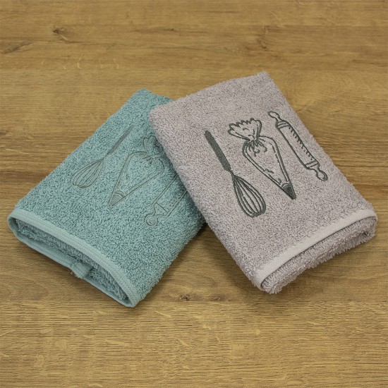 LINO ΣΕΤ ΠΕΤΣΕΤΕΣ MESTOLO GREY-MINT 2ΤΜΧ LINO ΣΕΤ ΠΕΤΣΕΤΕΣ MESTOLO GREY-MINT 2ΤΜΧ