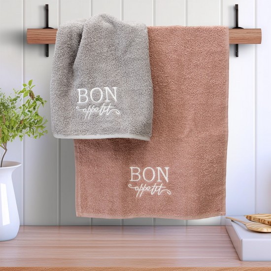 LINO ΣΕΤ ΠΕΤΣΕΤΕΣ BON APETTIT PINK-GREY 2ΤΜΧ LINO ΣΕΤ ΠΕΤΣΕΤΕΣ BON APETTIT PINK-GREY 2ΤΜΧ