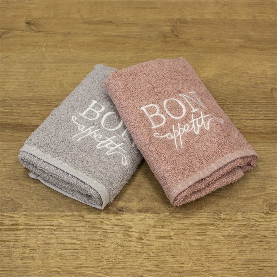 LINO ΣΕΤ ΠΕΤΣΕΤΕΣ BON APETTIT PINK-GREY 2ΤΜΧ LINO ΣΕΤ ΠΕΤΣΕΤΕΣ BON APETTIT PINK-GREY 2ΤΜΧ