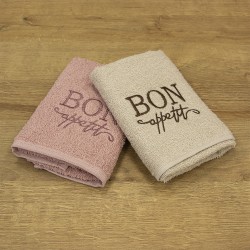 LINO ΣΕΤ ΠΕΤΣΕΤΕΣ BON APETTIT BEIGE-PINK 2ΤΜΧ