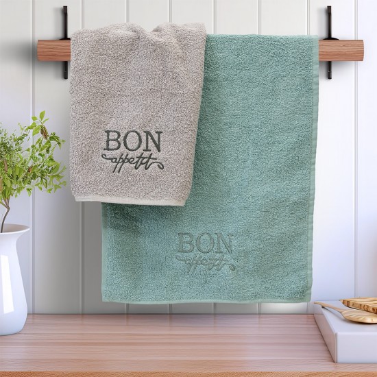LINO ΣΕΤ ΠΕΤΣΕΤΕΣ BON APETTIT GREY-MINT 2ΤΜΧ LINO ΣΕΤ ΠΕΤΣΕΤΕΣ BON APETTIT GREY-MINT 2ΤΜΧ