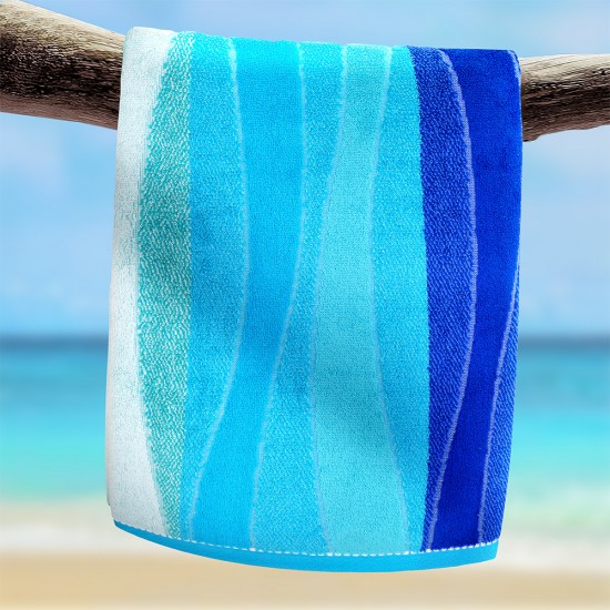 LINO ΠΕΤΣΕΤΑ ΘΑΛΑΣΣΗΣ SHADES OF WAVE BLUE 90X180 LINO ΠΕΤΣΕΤΑ ΘΑΛΑΣΣΗΣ SHADES OF WAVE BLUE 90X180