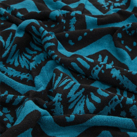 LINO ΠΕΤΣΕΤΑ ΘΑΛΑΣΣΗΣ ZIGZAGE BLACK-PETROL 86X160 LINO ΠΕΤΣΕΤΑ ΘΑΛΑΣΣΗΣ ZIGZAGE BLACK-PETROL 86X160