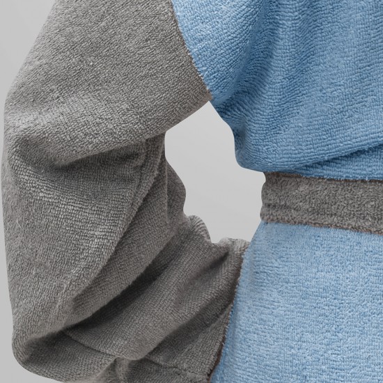 LINO Μπουρνούζι με κουκούλα Large Revel Γαλαζιο