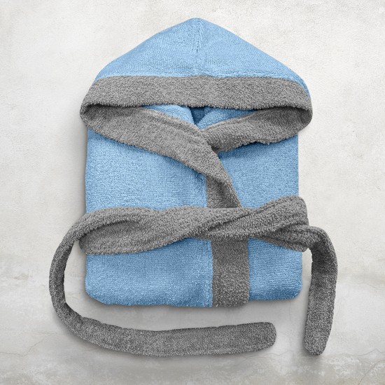 LINO Μπουρνούζι με κουκούλα Large Revel Γαλαζιο